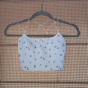 XS Gilly Hicks Hollister cropped flower Summer Beachy tank top. Fitted. Size XS